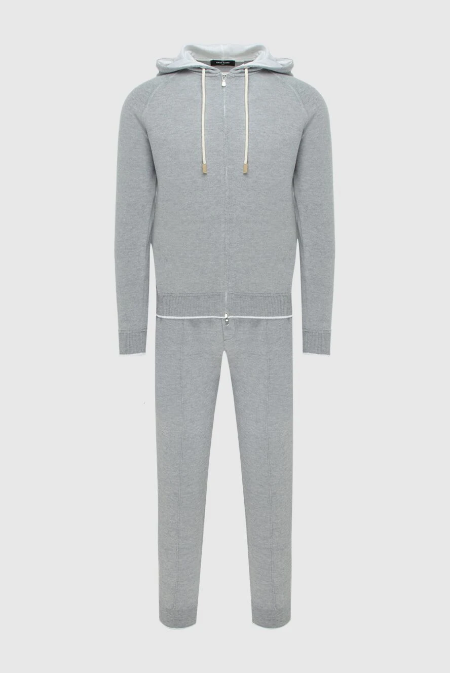 Gran Sasso Sports suit gray for men - 85% cotton 15% cashmere. Fastener: drawstring, zipper. Hood: yes. Country of manufacture: Italy. Care: specialized cleaning - photo 1