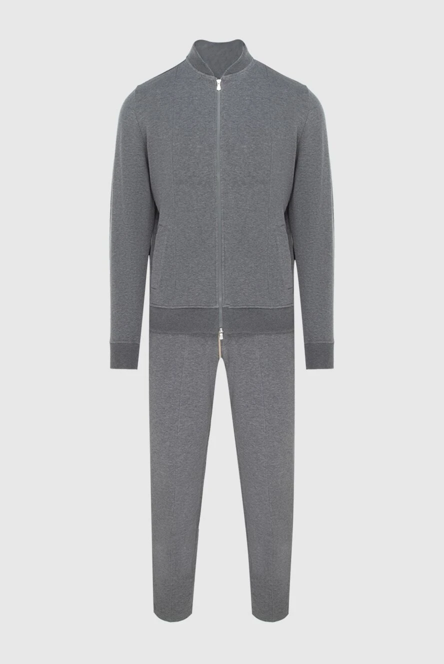 Gran Sasso Gray cotton sports suit for men - 95% cotton, 5% elastane. Fastener: drawstring, zipper. Country of manufacture: Italy. Care: specialized cleaning - photo 1