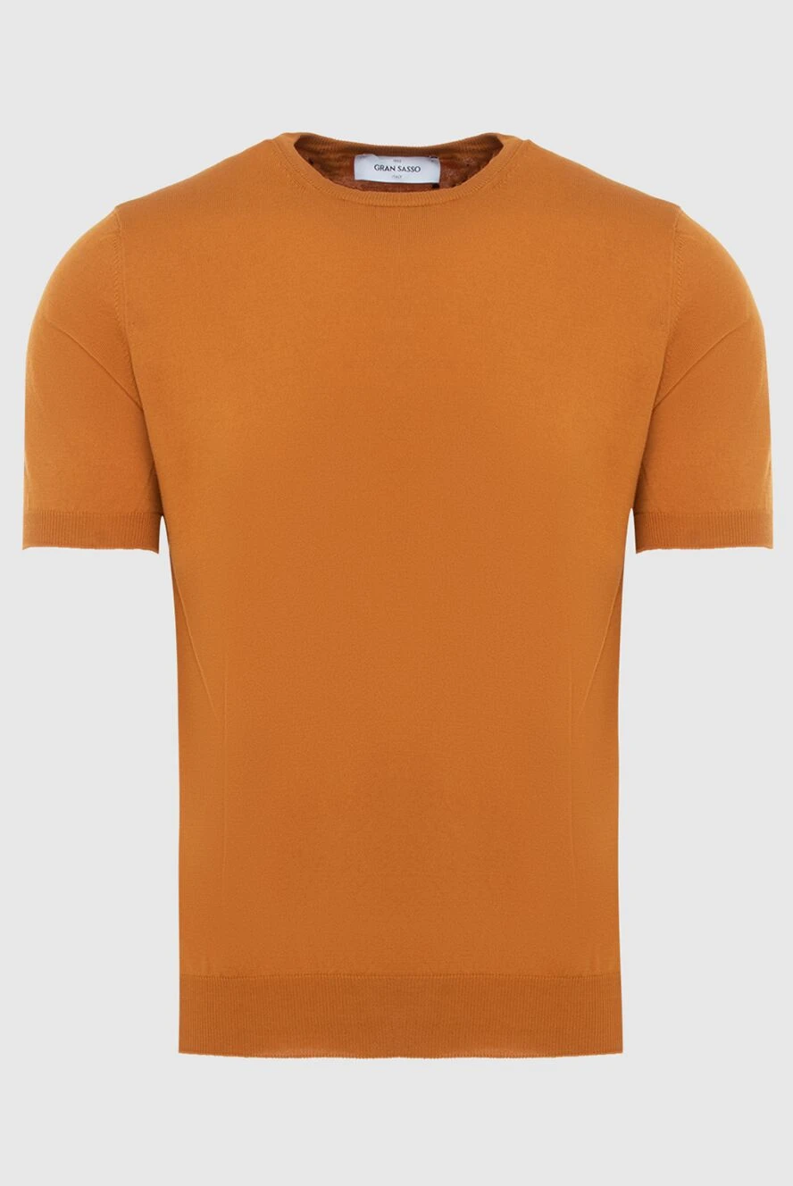 Gran Sasso Orange short sleeve jumper for men - 100% cotton. short sleeve. Country of manufacture: Italy. Care: specialized cleaning - photo 1