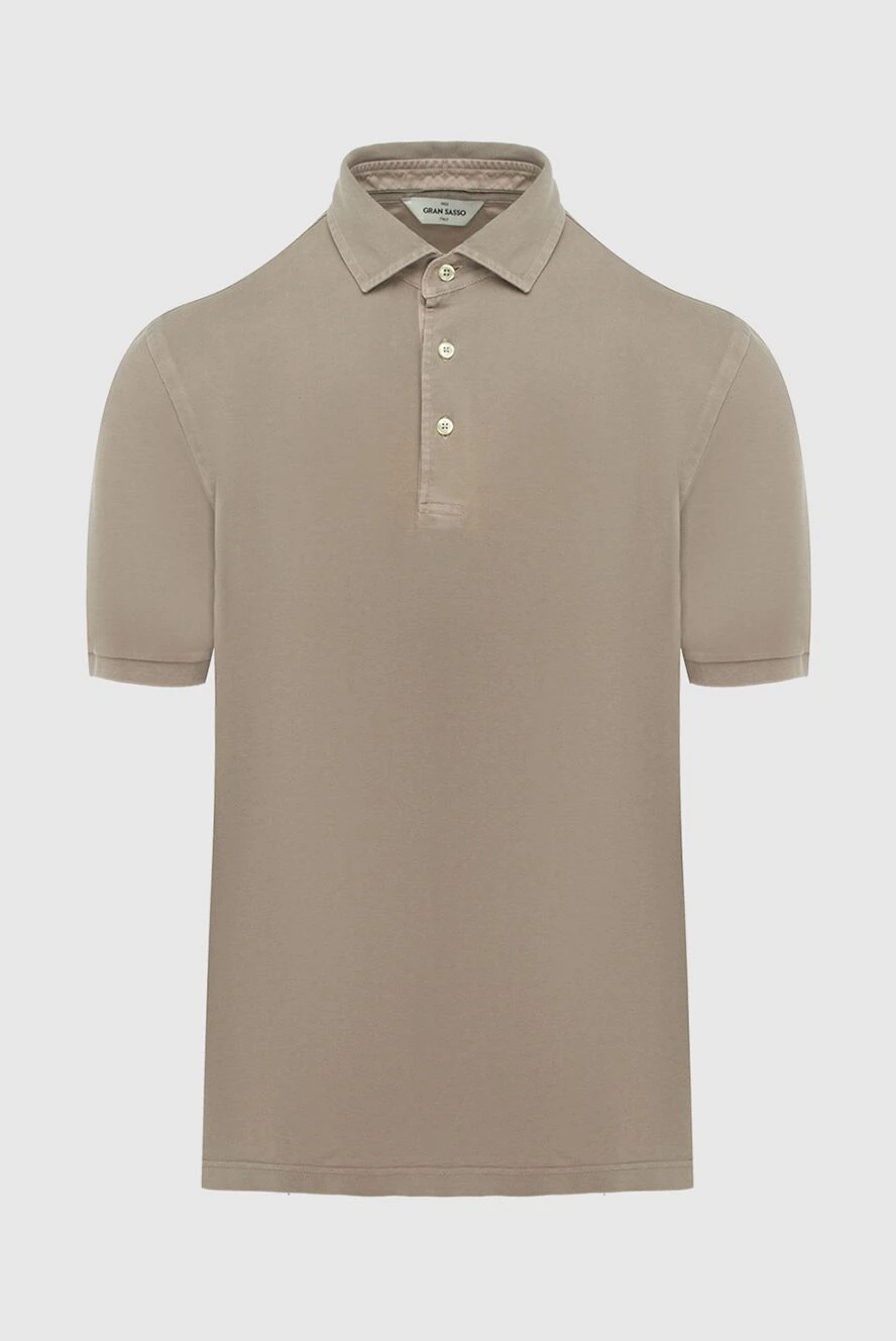 Gran Sasso Cotton beige polo for men - 100% cotton. buttons. Country of manufacture: Italy. Care: specialized cleaning - photo 1