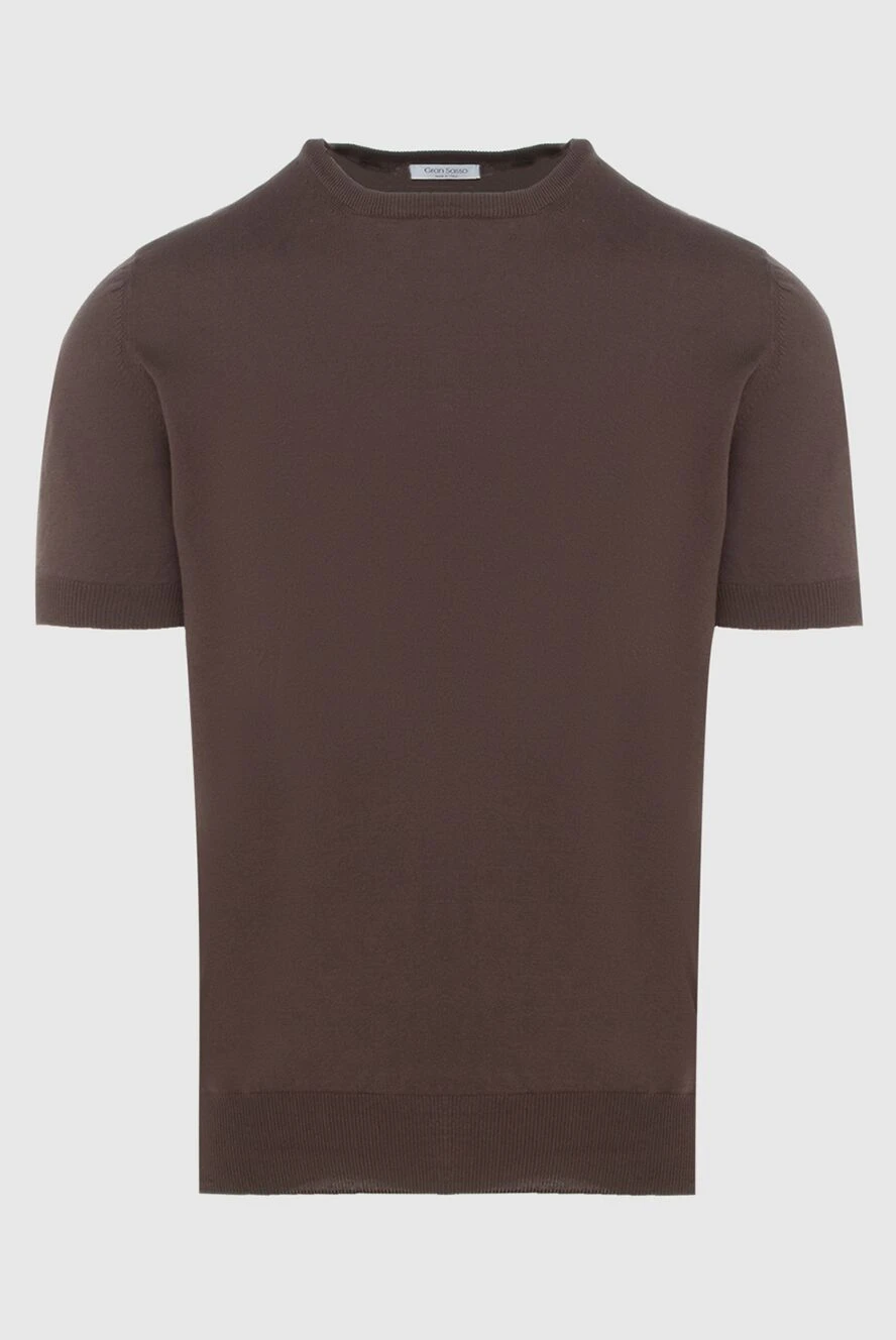 Gran Sasso Brown men's short sleeve jumper - 100% cotton. short sleeve. Country of manufacture: Italy. Care: specialized cleaning - photo 1