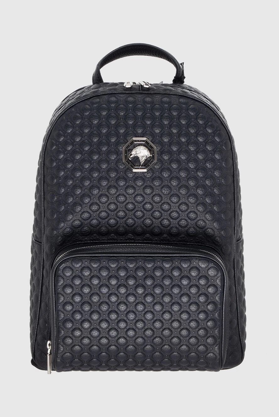 Stefano Ricci Рюкзак из кожи синий мужской - фактурная кожа, лого. 100% натуральная кожа . передний карман . Молния. Страна производитель: Италия. Уход: специализированная чистка - фото 1