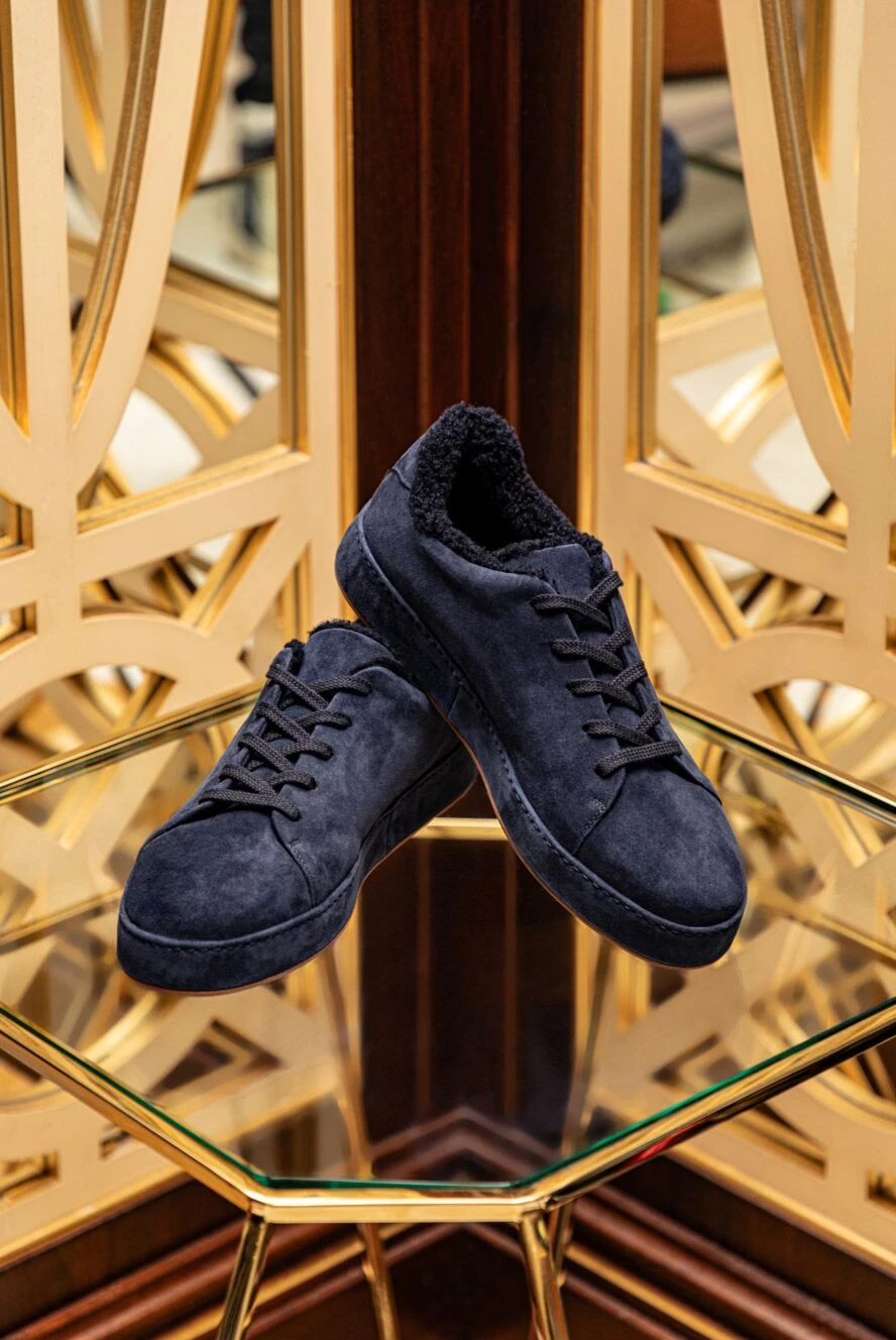 Loro Piana blue suede sneakers for men 172198 — Men sneakers