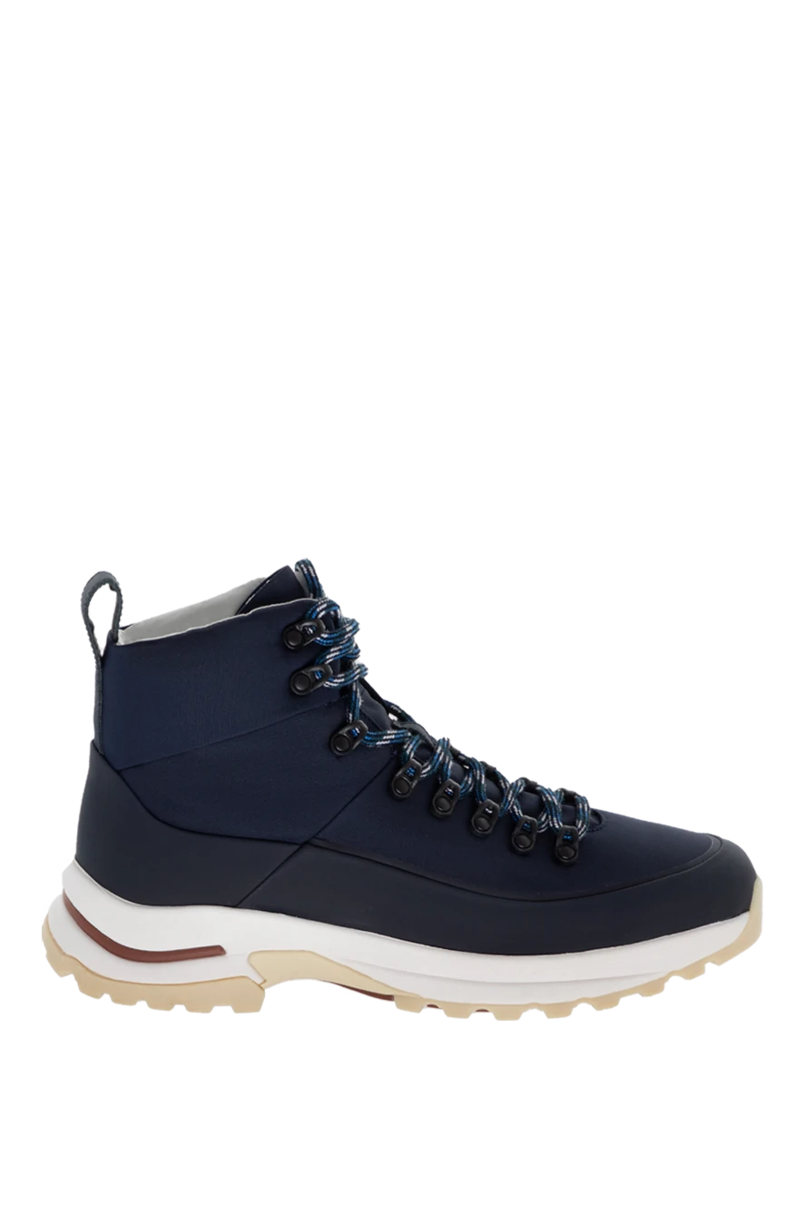 Loro Piana Blue textile snickers for men - contrast sole. textile. lacing. Country of manufacture: Italy. Care: specialized cleaning - photo 1