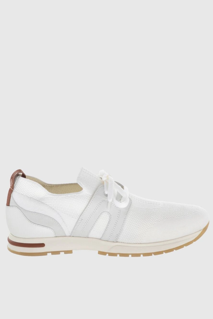 Loro Piana White textile sneakers for women - contrasting inserts. textile. lacing. Country of manufacture: Italy. Care: specialized cleaning - photo 1