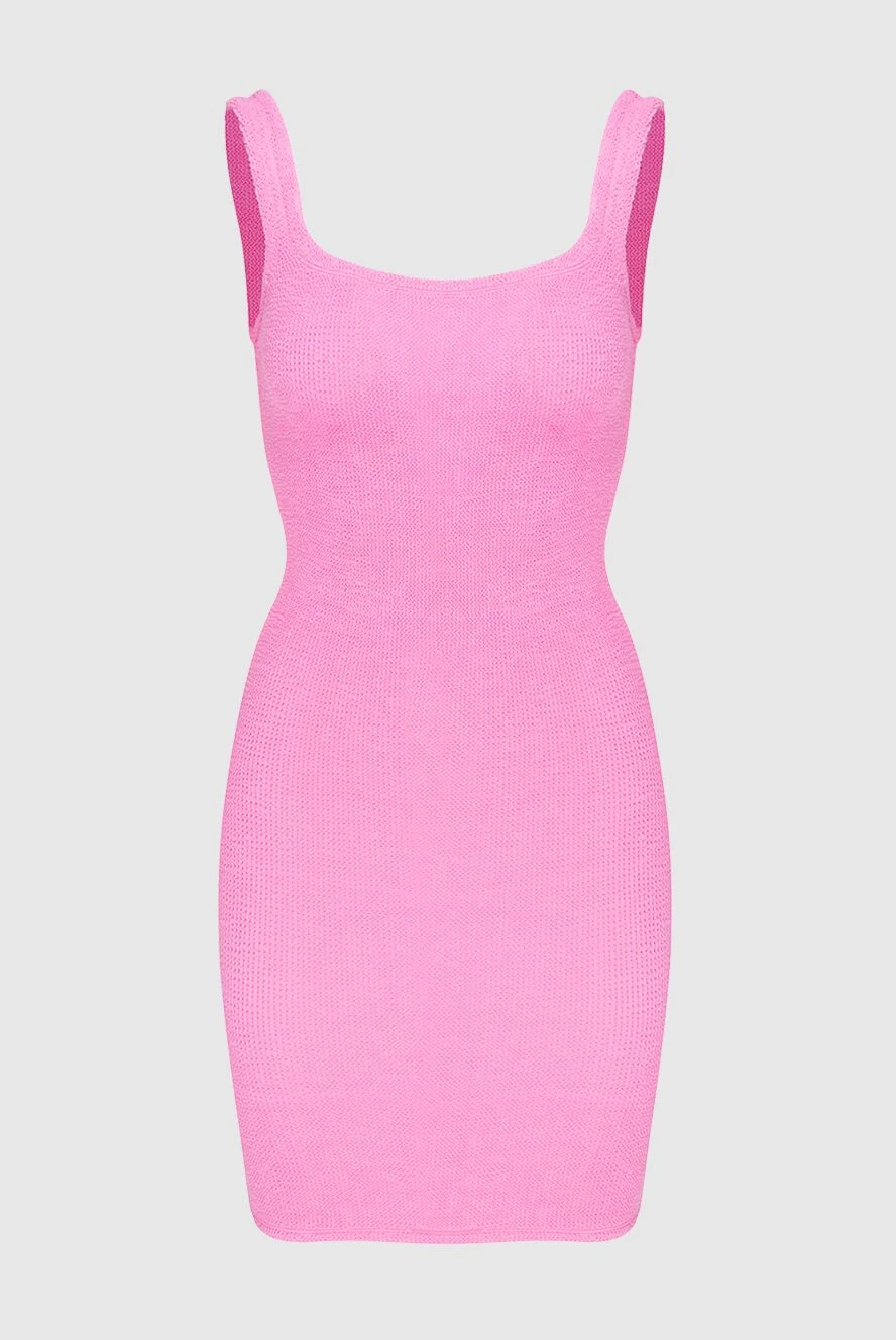 Hunza G Pink nylon dress for women - sleeveless. 96% nylon, 4% elastane. Country of manufacture: Italy. Care: specialized cleaning - photo 1