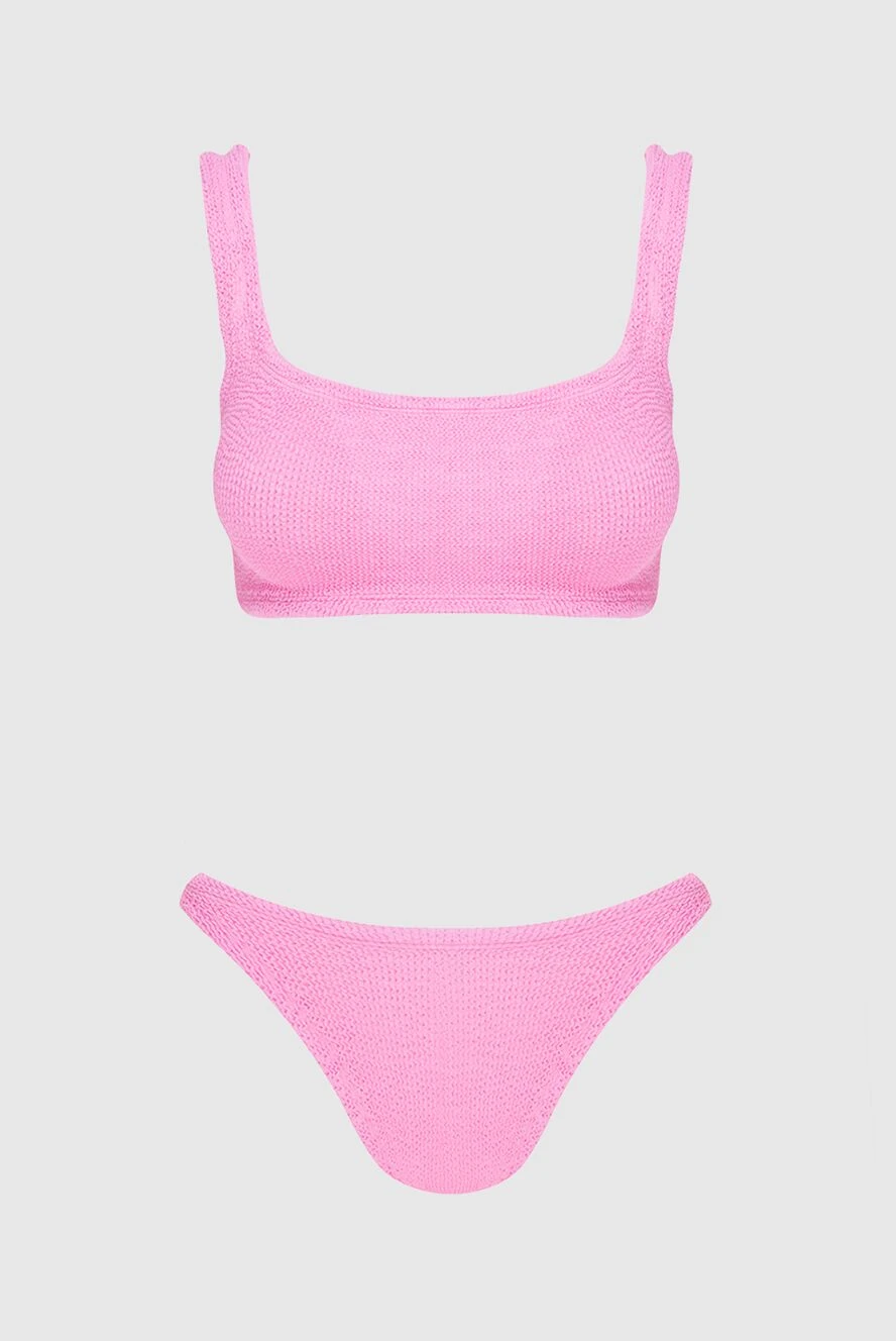 Hunza G Women's pink two-piece swimsuit made of nylon and elastane - 96% nylon, 4% elastane. Country of manufacture: Italy. Care: specialized cleaning - photo 1