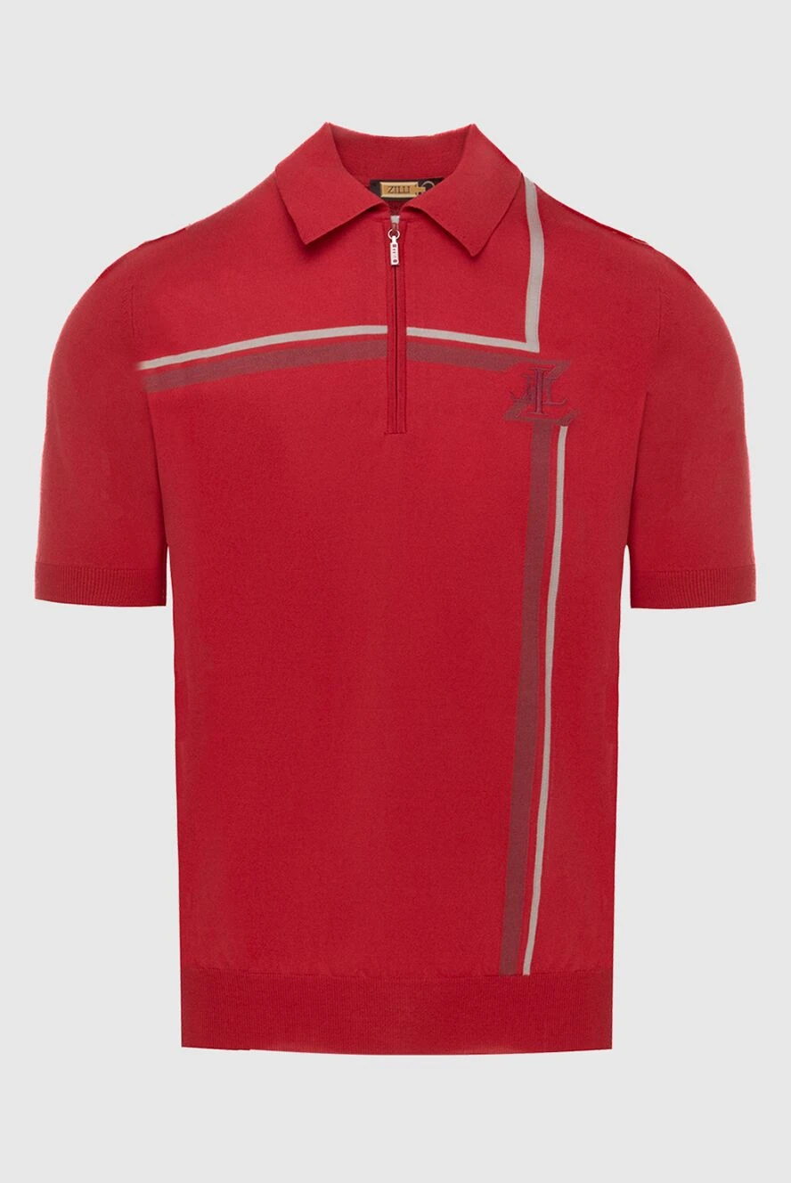 Zilli Red cotton and silk polo for men - Zilli logo. Fastener: zipper. 50% cotton, 50% silk. Country of manufacture: Italy. Care: specialized cleaning - photo 1