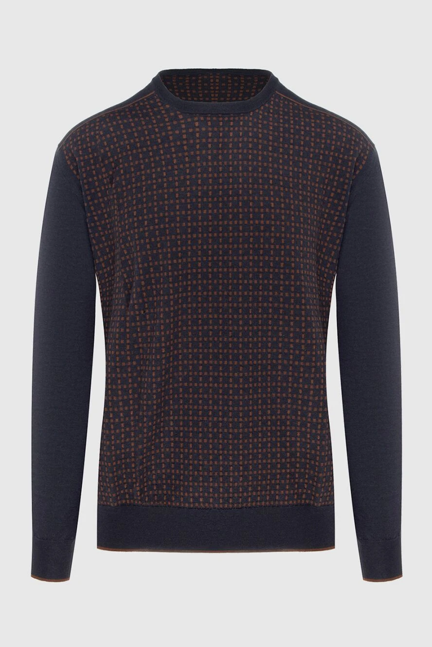 Stefano Ricci Cashmere and silk jumper gray for men - Contrasting pattern. 70% cashmere, 30% silk. Country of manufacture: Italy. Care: specialized cleaning - photo 1