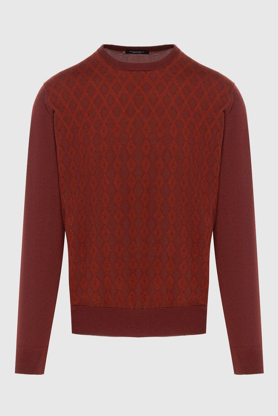 Stefano Ricci Cashmere and silk burgundy jumper for men - Contrasting pattern. 70% cashmere, 30% silk. Country of manufacture: Italy. Care: specialized cleaning - photo 1