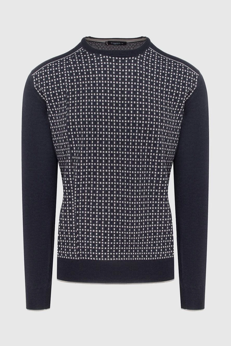 Stefano Ricci Black cashmere and silk jumper for men - Contrasting pattern. 70% cashmere, 30% silk. Country of manufacture: Italy. Care: specialized cleaning - photo 1