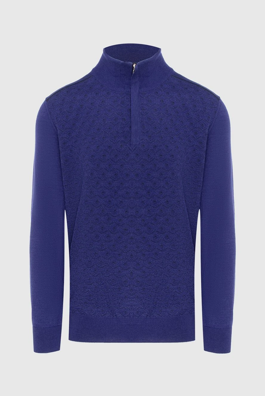 Stefano Ricci Cashmere and silk tee for men purple - Textured pattern. 60% cashmere, 40% silk. Closure: Zipper. Country of manufacture: Italy. Care: specialized cleaning - photo 1