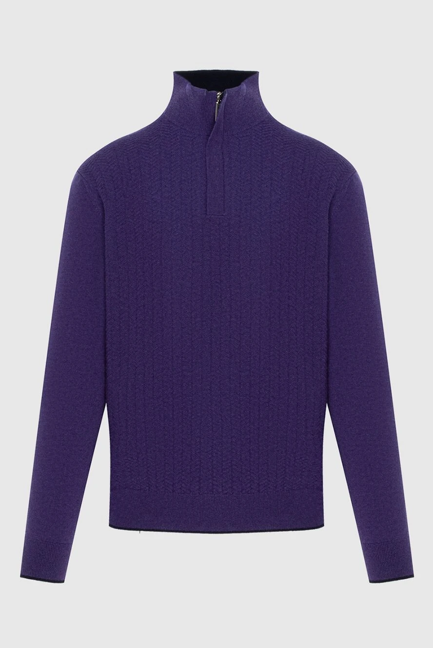 Stefano Ricci Cashmere tee in purple for men - 100% cashmere. Closure: Zipper. Country of manufacture: Italy. Care: specialized cleaning - photo 1