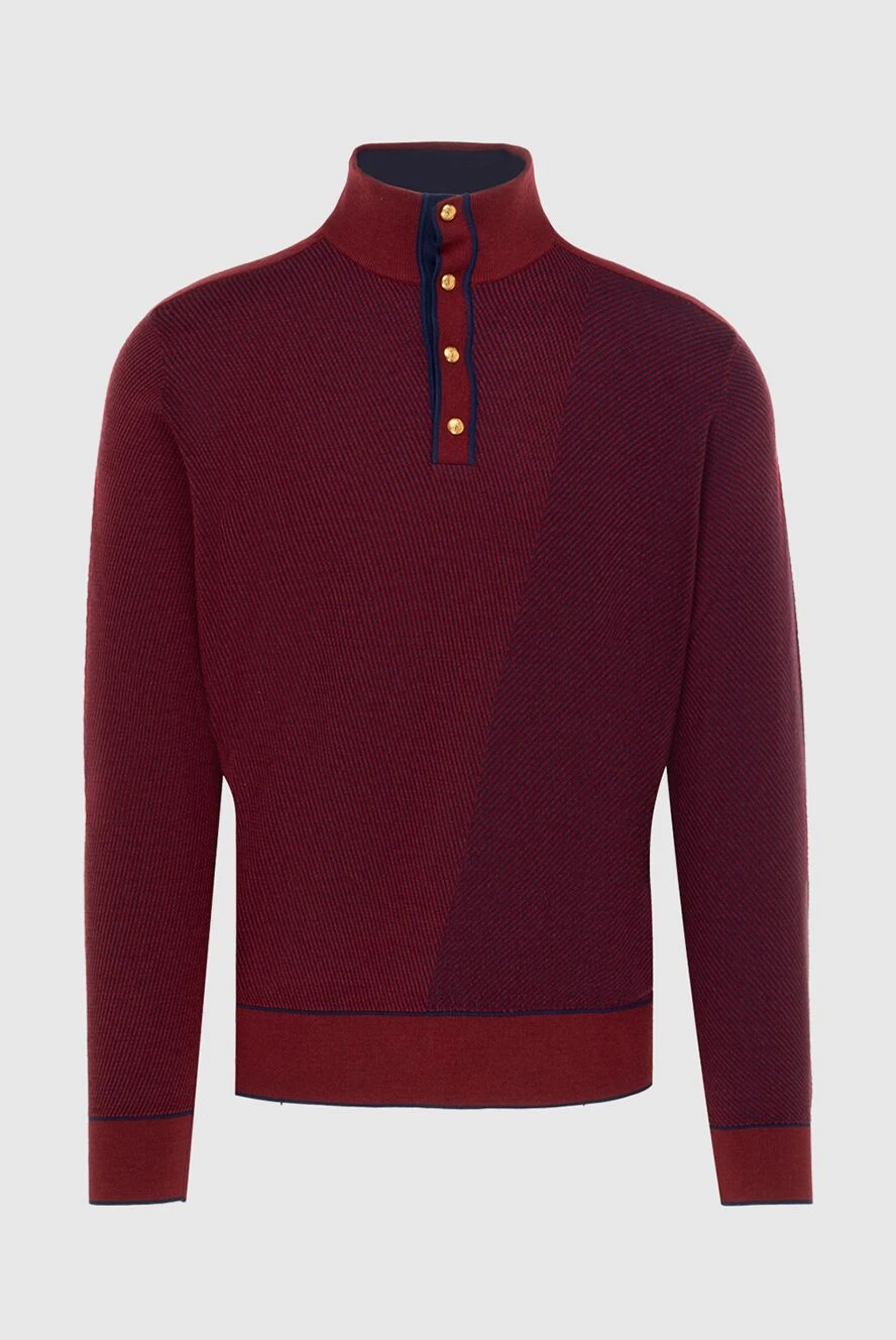 Stefano Ricci Тройер из кашемира и шелка красный мужской - Контрастный воротник и манжеты. 60% кашемир, 40% шёлк. Пуговицы. Страна производитель: Италия. Уход: специализированная чистка - фото 1