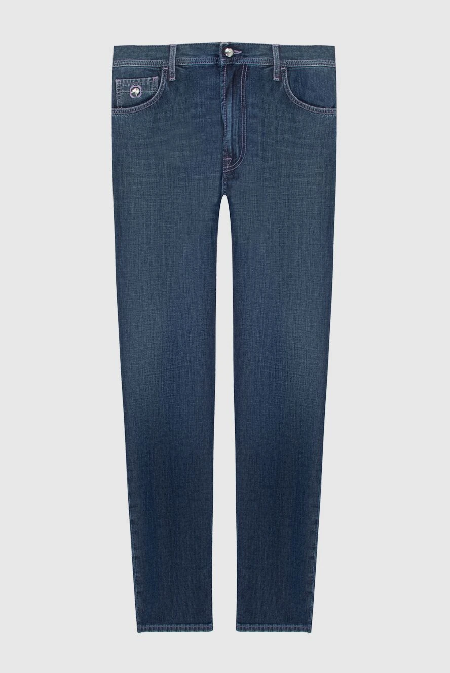 Stefano Ricci Джинсы темный деним с декоративной прострочкой карманов - 70% хлопок, 30% лен. пуговица, молния. три боковых кармана, два кармана сзади. Страна производитель: Италия. Уход: специализированная чистка - фото 1