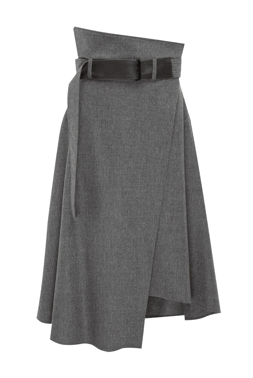 Lorena Antoniazzi Gray skirt for women - 98% wool, 2% elastane. Country of manufacture: Italy. Care: specialized cleaning - photo 1