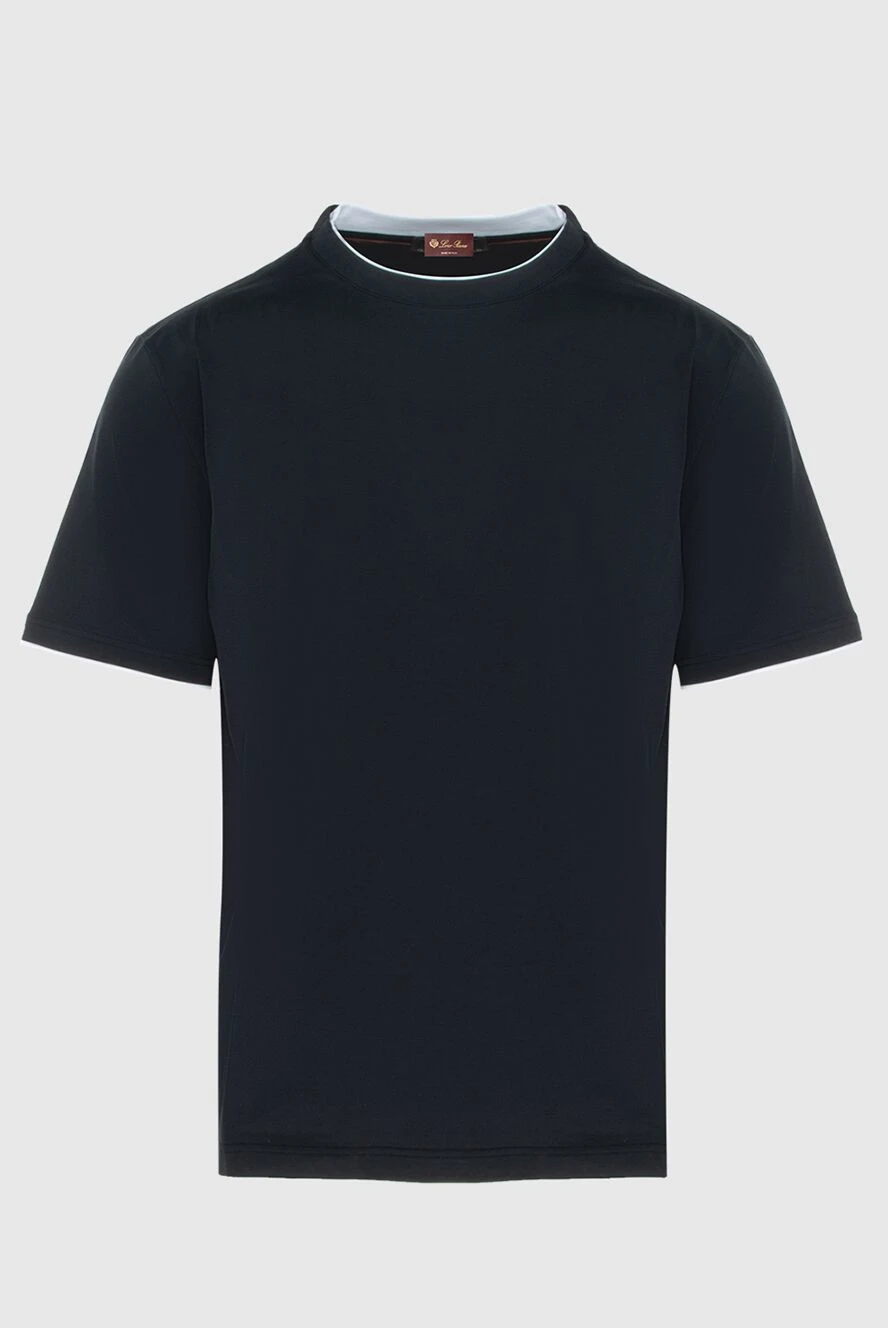 Loro Piana Black cotton T-shirt for men - 100% cotton. Country of manufacture: Italy. Care: specialized cleaning - photo 1