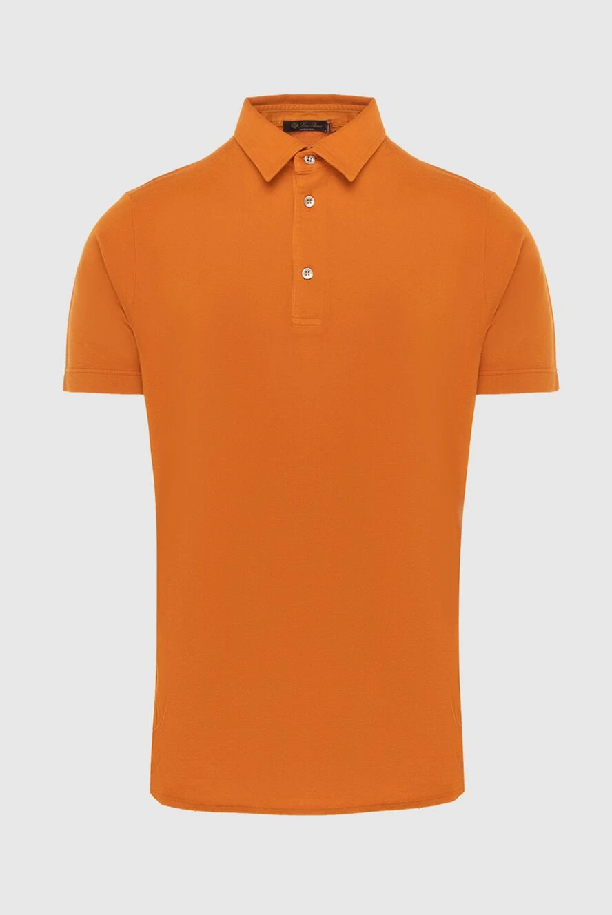 Loro Piana Orange cotton polo for men - 100% cotton. Buttons. Country of manufacture: Italy. Care: specialized cleaning - photo 1