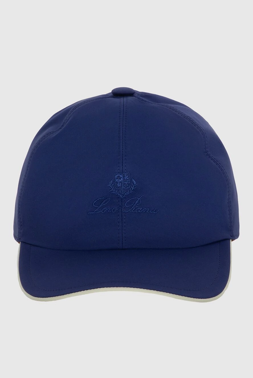 Loro Piana Cap made of polyester blue for men - Contrasting logo embroidery. 100% polyester. Country of manufacture: Italy. Care: specialized cleaning - photo 1