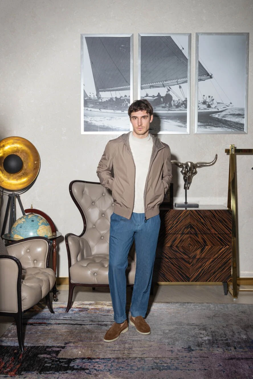 Loro Piana лофери з замші коричневі чоловічі 172579 — Чоловічі