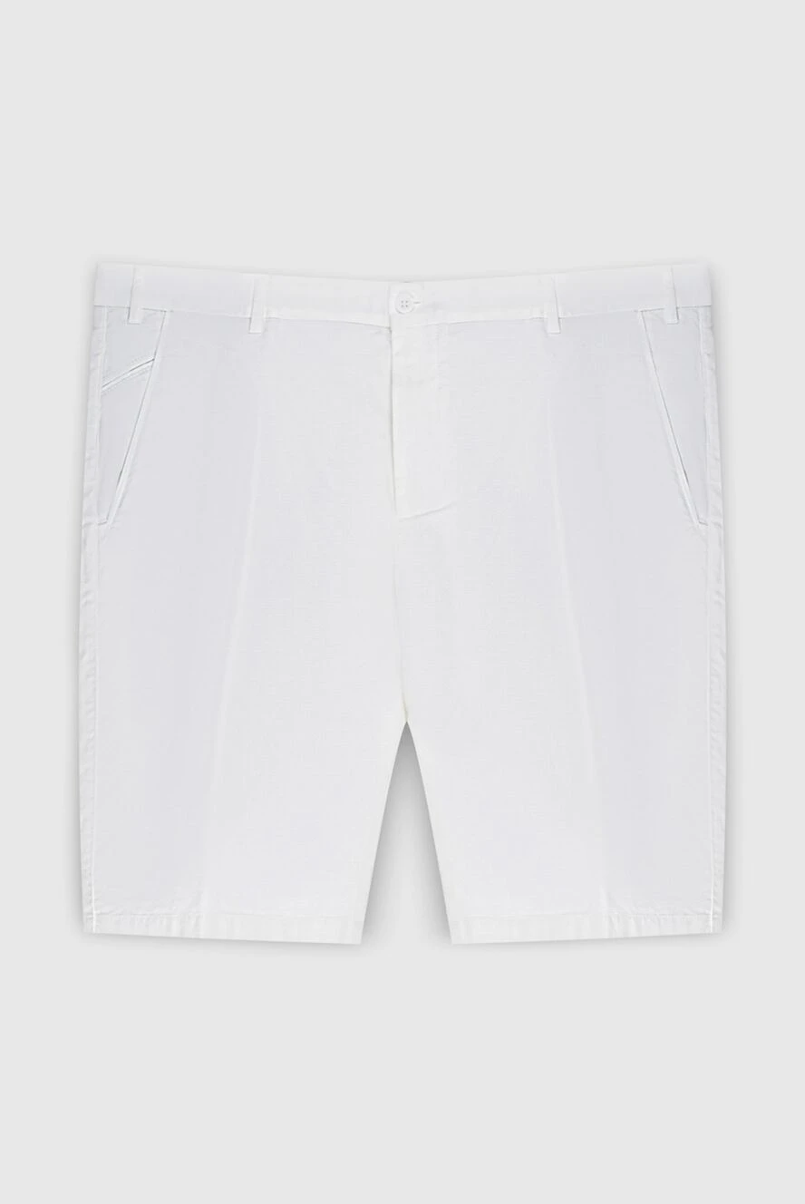 Loro Piana White cotton and elastane shorts for men - 96% cotton, 4% elastane. Fastener: zipper, button. two side pockets, two back pockets. Country of manufacture: Italy. Care: specialized cleaning - photo 1