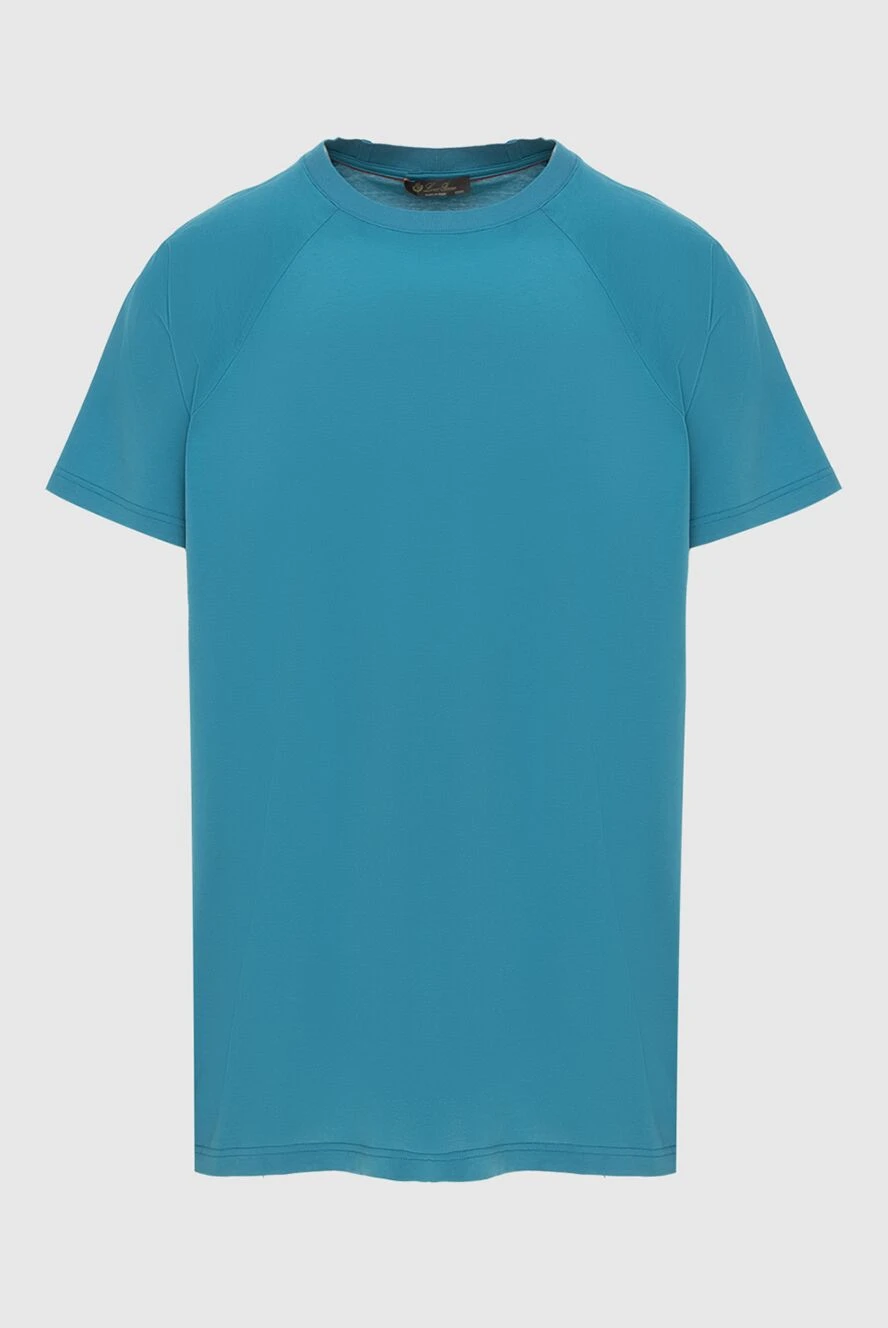 Loro Piana Blue cotton T-shirt for men - 100% cotton. Country of manufacture: Italy. Care: specialized cleaning - photo 1