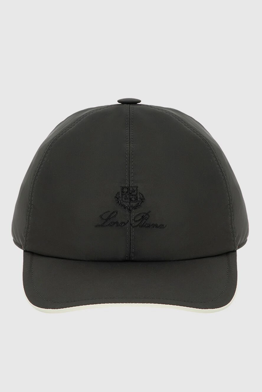 Loro Piana Gray polyamide cap for men - Contrasting logo embroidery. 100% polyamide. Country of manufacture: Italy. Care: specialized cleaning - photo 1