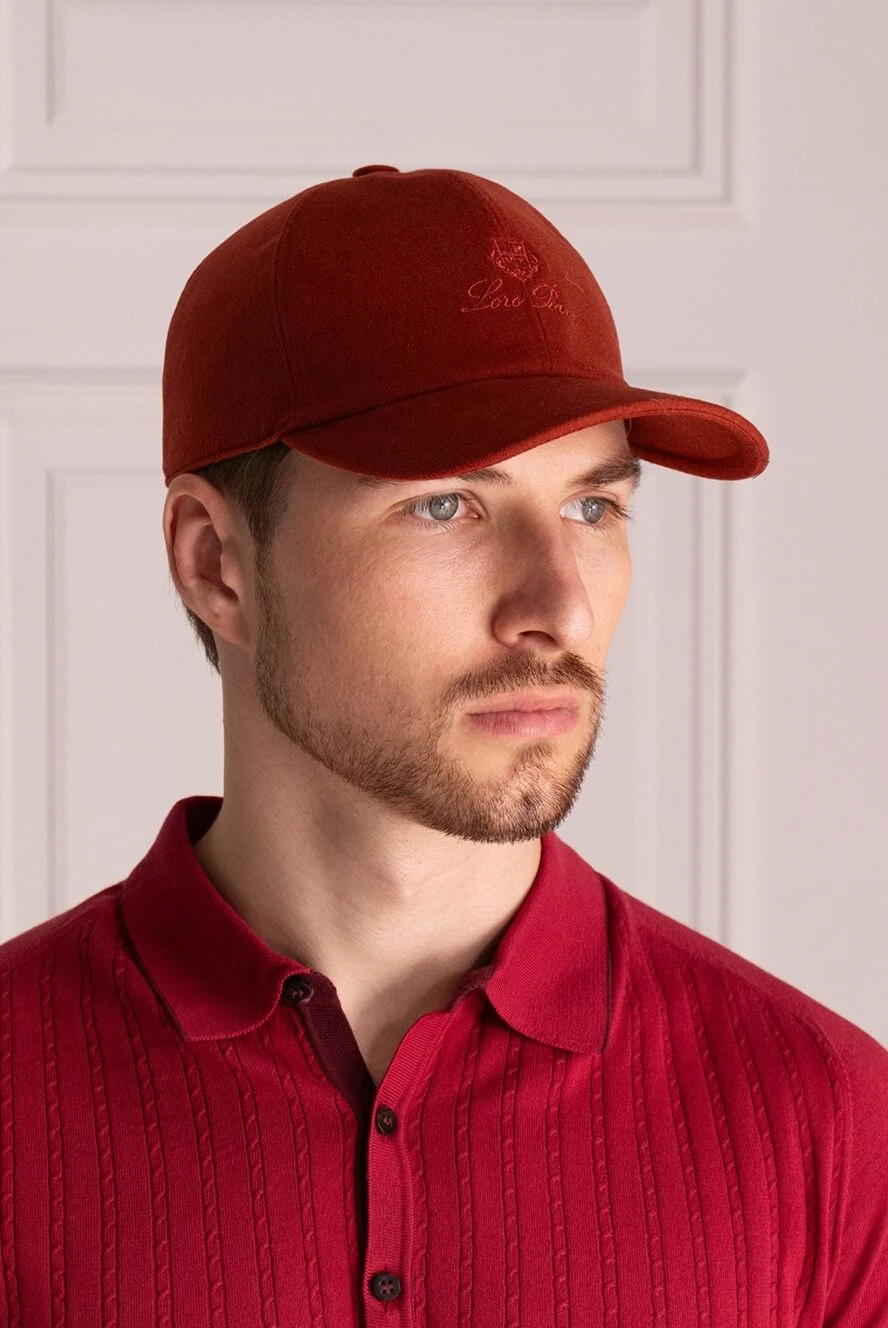 Loro Piana orange cashmere cap for men 172648 — Men cap
