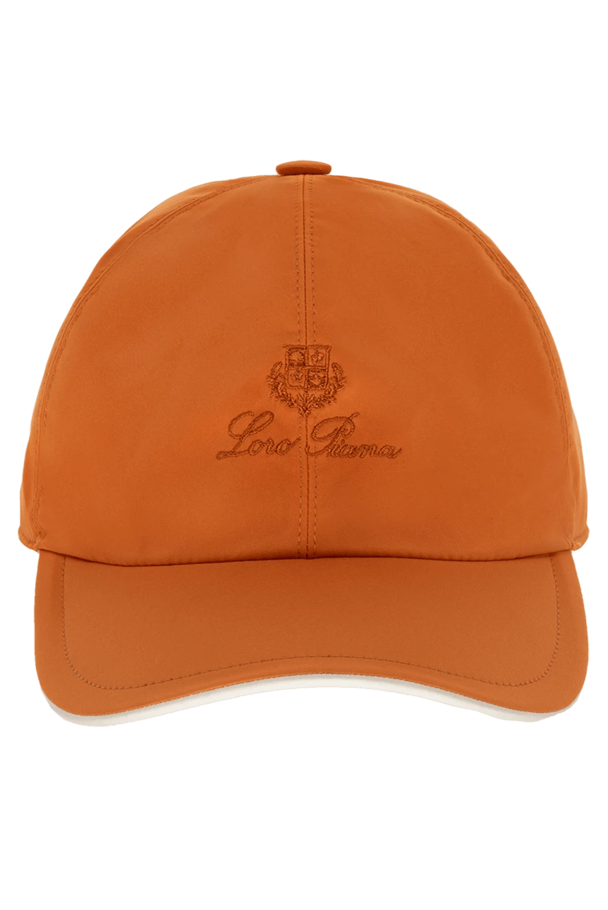 Loro Piana Orange polyamide cap for men - Contrasting logo embroidery. 100% polyamide. Country of manufacture: Italy. Care: specialized cleaning - photo 1