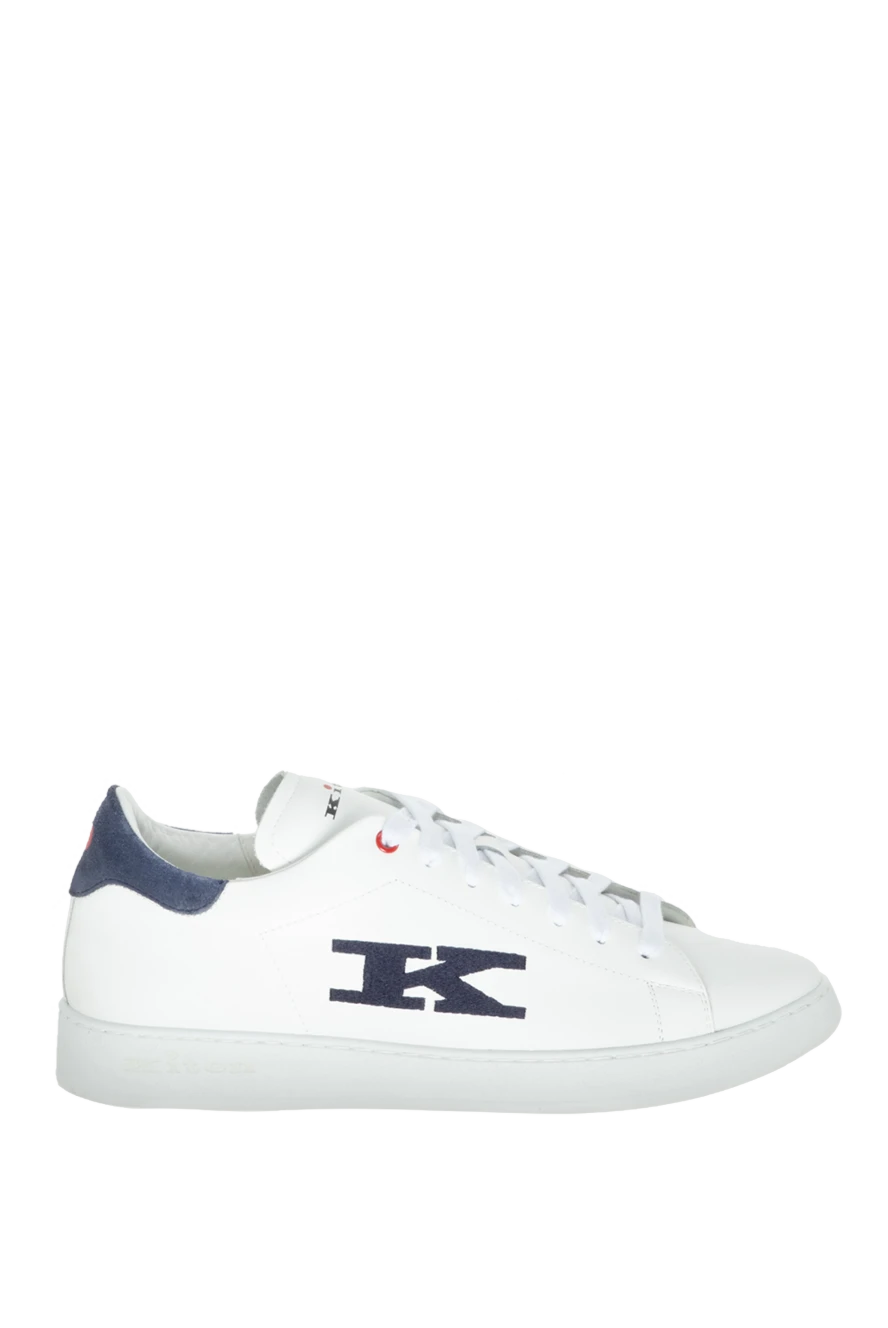 Kiton White leather sneakers for men - Logo. 100% leather. laces. height 2 cm. Country of manufacture: Italy. Care: specialized cleaning - photo 1