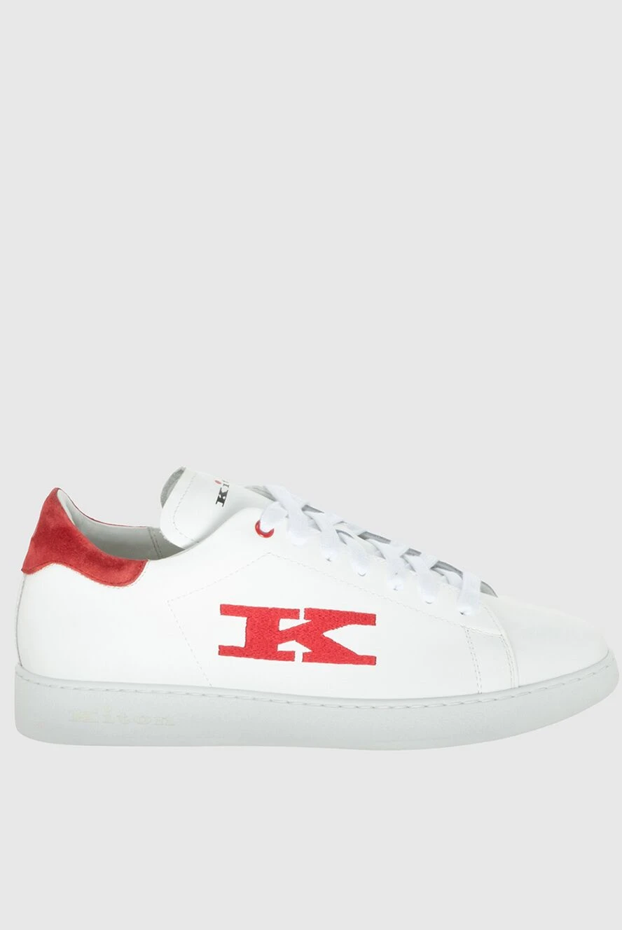 Kiton White leather sneakers for men - Logo. 100% leather. laces. height 2 cm. Country of manufacture: Italy. Care: specialized cleaning - photo 1