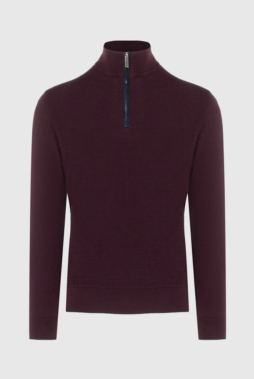 Stefano Ricci Тройер із кашеміру та шовку бордового кольору з коміром стійкою - 70% кашемір, 30% шовк. Блискавка. Країна виробник: Італія. Догляд: спеціалізоване чищення - фото 1