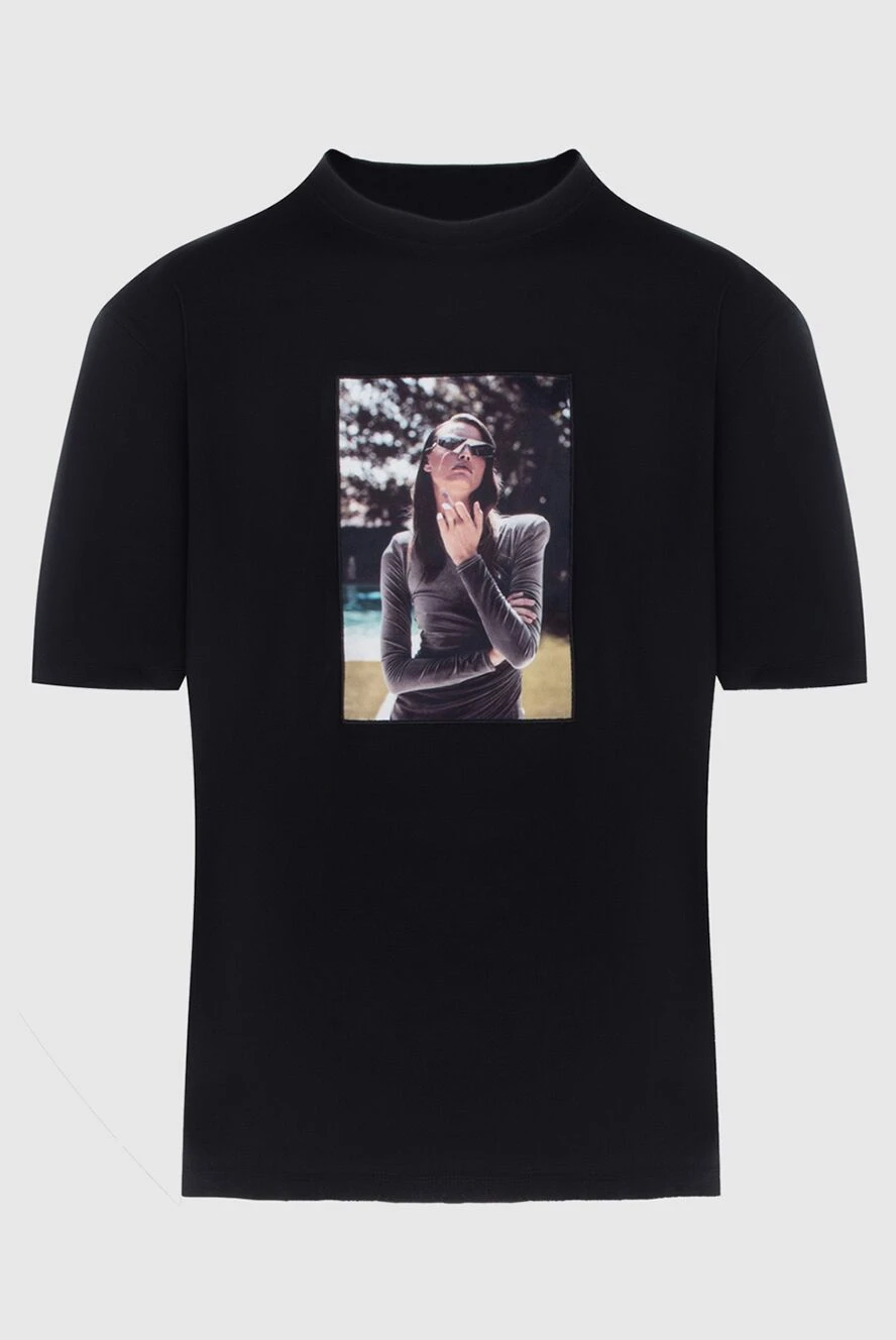 Limitato Men's T-shirt with glossy photo print of a girl in dark glasses - print. 100% cotton. Country of manufacture: Italy. Care: specialized cleaning - photo 1