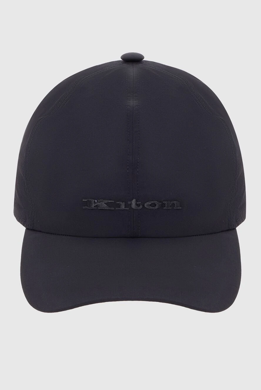 Kiton Blue cotton and polyamide cap for men - Contrasting logo embroidery. 64% cotton, 36% polyamide. Country of manufacture: Italy. Care: specialized cleaning - photo 1