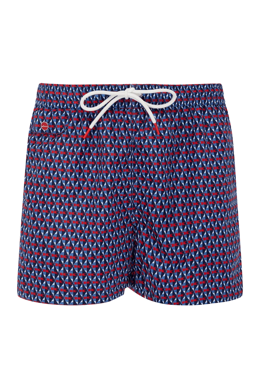 Kiton Blue polyester beach shorts for men - 100% polyester (PL). Country of manufacture: Italy. Care: specialized cleaning - photo 1