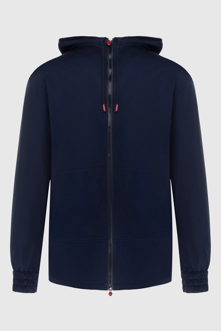 Kiton Hoodie for men made of cotton blue - Hood. 100% cotton. Closure: Drawstring. Country of manufacture: Italy. Care: specialized cleaning - photo 1