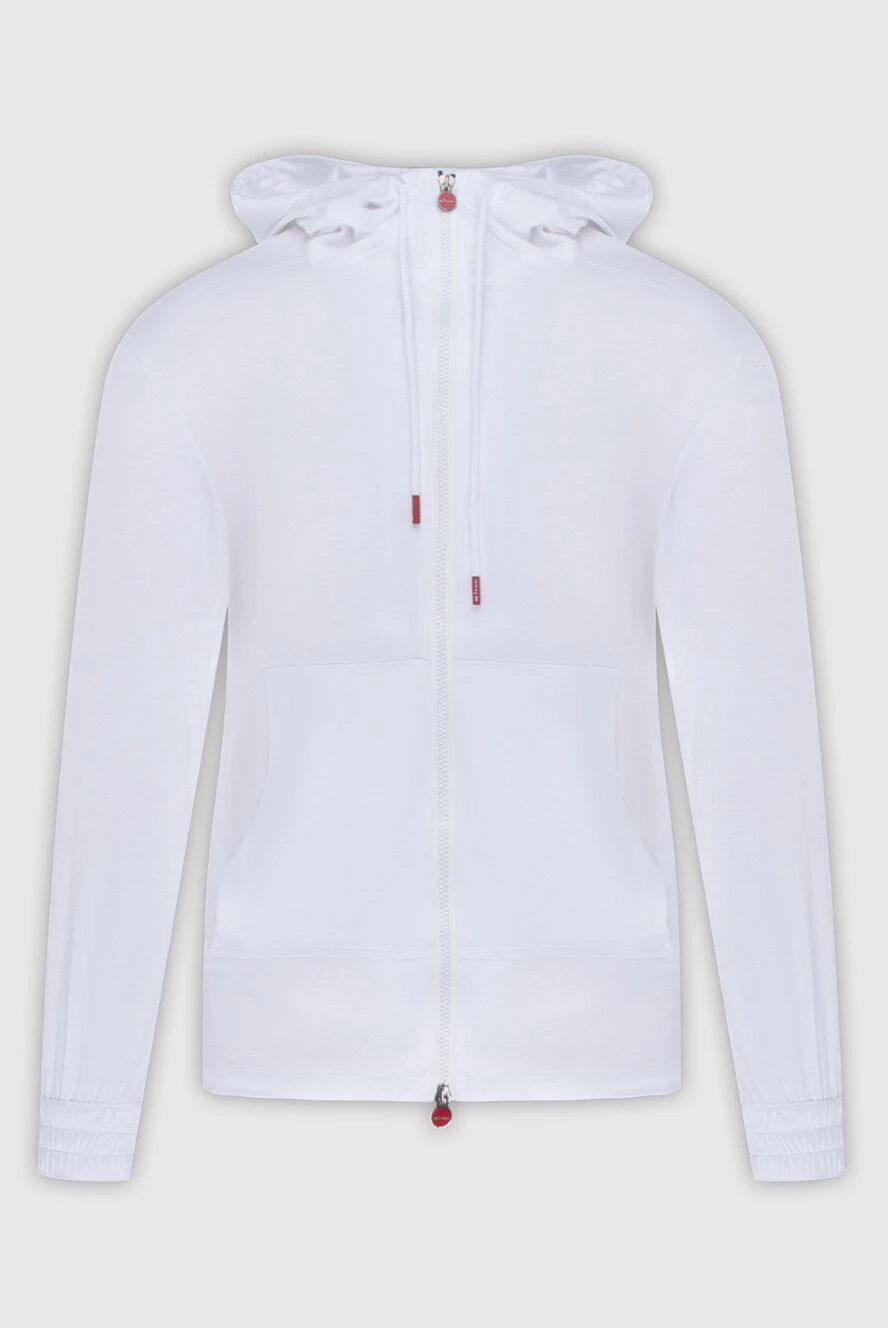 Kiton Hoodie for men made of cotton white - Hood. 100% cotton. Closure: Drawstring. Country of manufacture: Italy. Care: specialized cleaning - photo 1