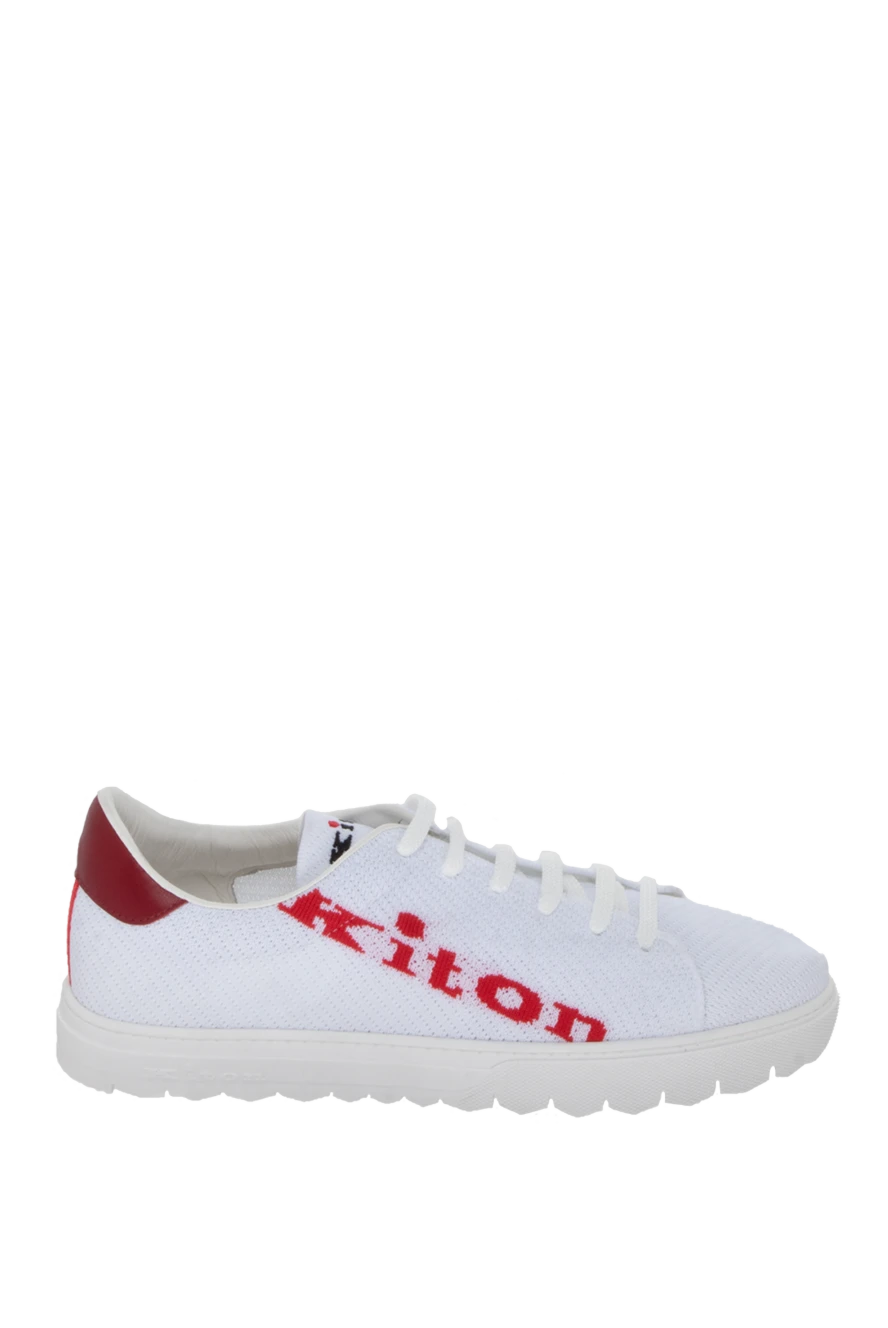 Kiton White men's textile sneakers - Logo. 100% textile. laces. Country of manufacture: Italy. Care: specialized cleaning - photo 1