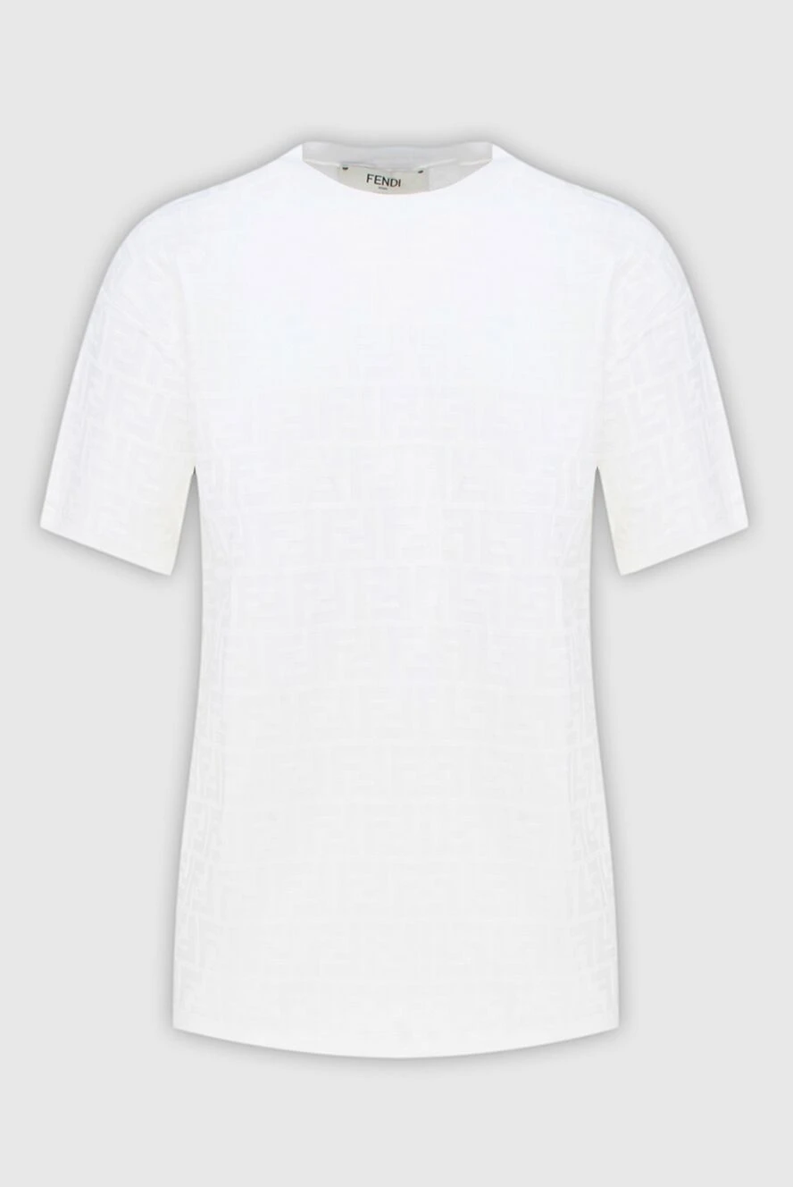 Fendi White T-shirt for women - 65% viscose, 16% polyamide, 13% polyester, 6% polyurethane. Country of manufacture: Italy. Care: specialized cleaning - photo 1