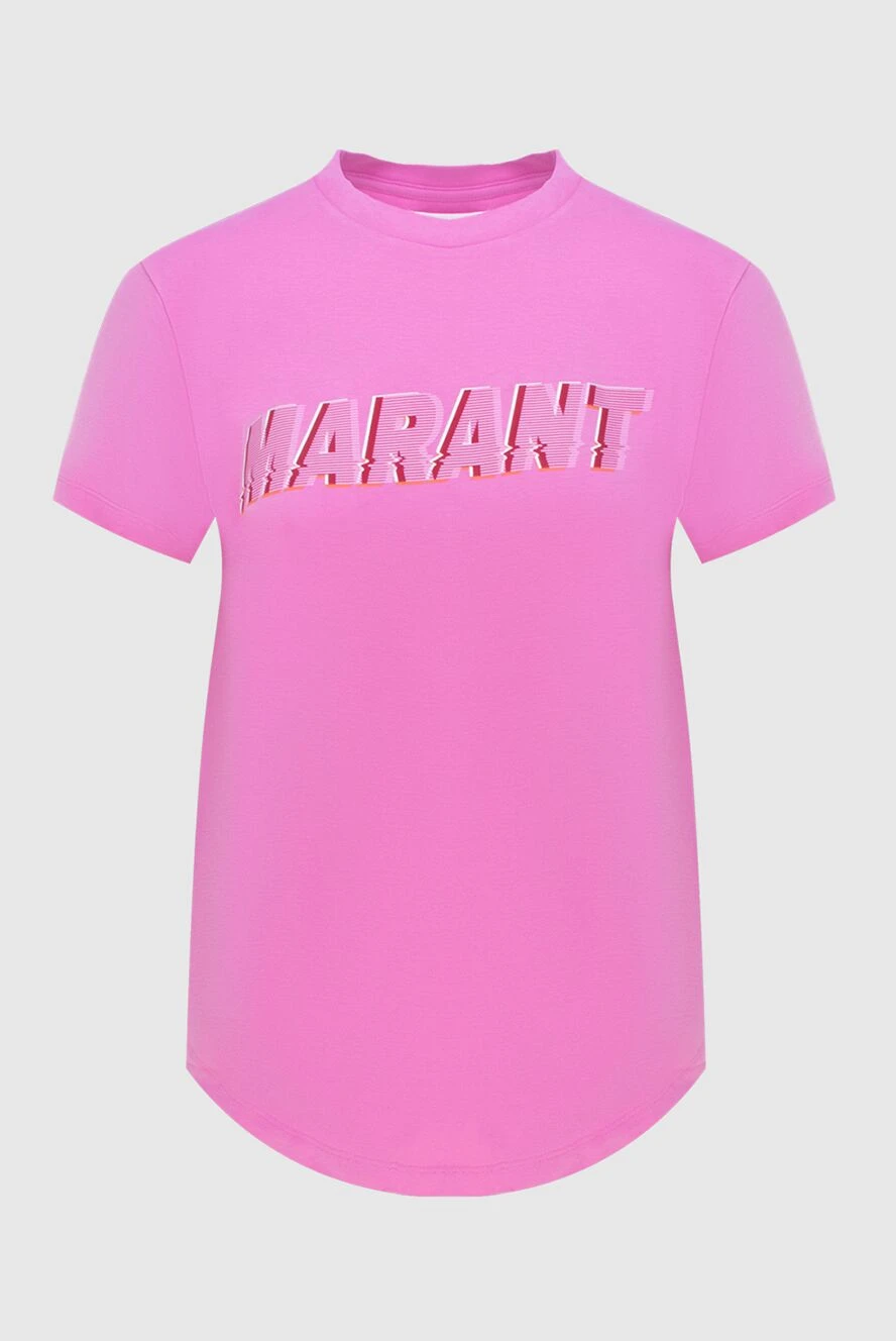 Isabel Marant Pink cotton T-shirt for women - logo print. 100% cotton. Country of manufacture: Italy. Care: specialized cleaning - photo 1