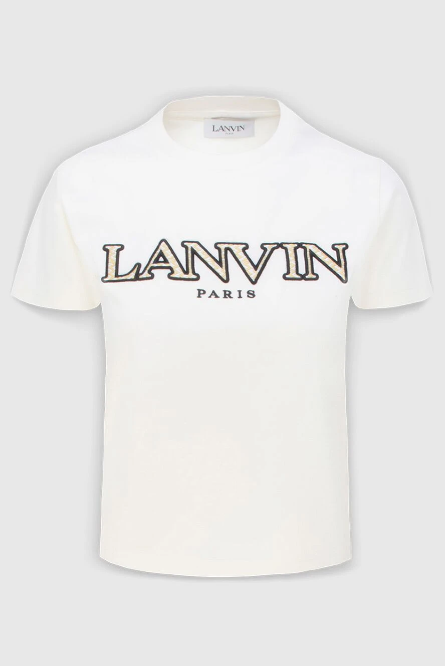 Lanvin Футболка из хлопка белая женская - принт логотипа. 100% хлопок. Страна производитель: Франция. Уход: специализированная чистка - фото 1