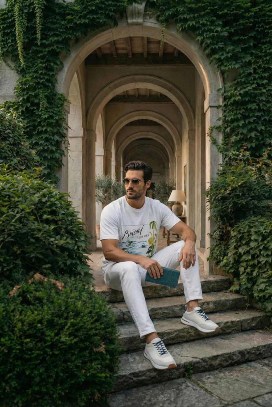 Loro Piana мужские комбинированные кроссовки week end walk в