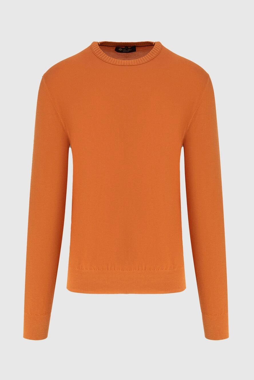 Loro Piana Orange cotton and silk jumper for men - 70% cotton, 30% silk. Country of manufacture: Italy. Care: specialized cleaning - photo 1