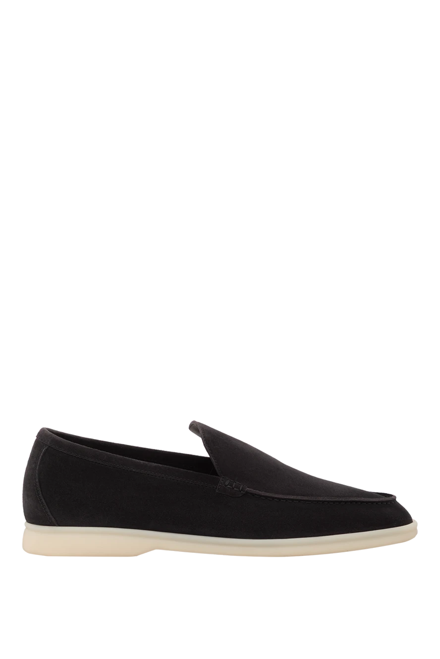 Loro Piana Summer walking moccasins made of suede black with logo - embossed monogram. 100% suede. rubber. Insole: calfskin. Country of manufacture: Italy. Care: specialized cleaning - photo 1
