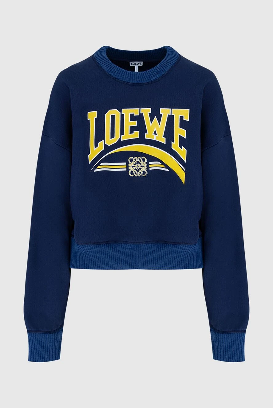 Loewe Sweatshirt made of cotton blue for women - logo. 100% cotton. Country of manufacture: Italy. Care: specialized cleaning - photo 1