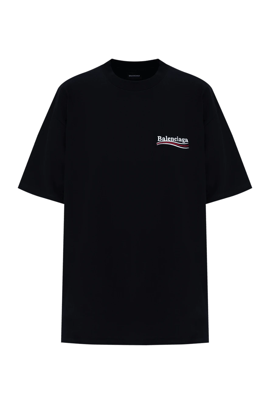 Balenciaga Black women's cotton T-shirt - logo. 100% cotton. Country of manufacture: Italy. Care: specialized cleaning - photo 1