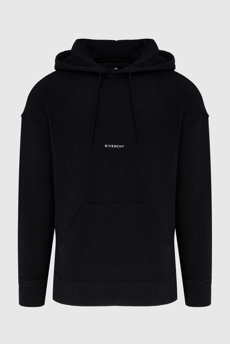 Givenchy Men's cotton hoodie black - Brand logo print. Hood. 100% cotton. Closure: Drawstring. Country of manufacture: Italy. Care: specialized cleaning - photo 1