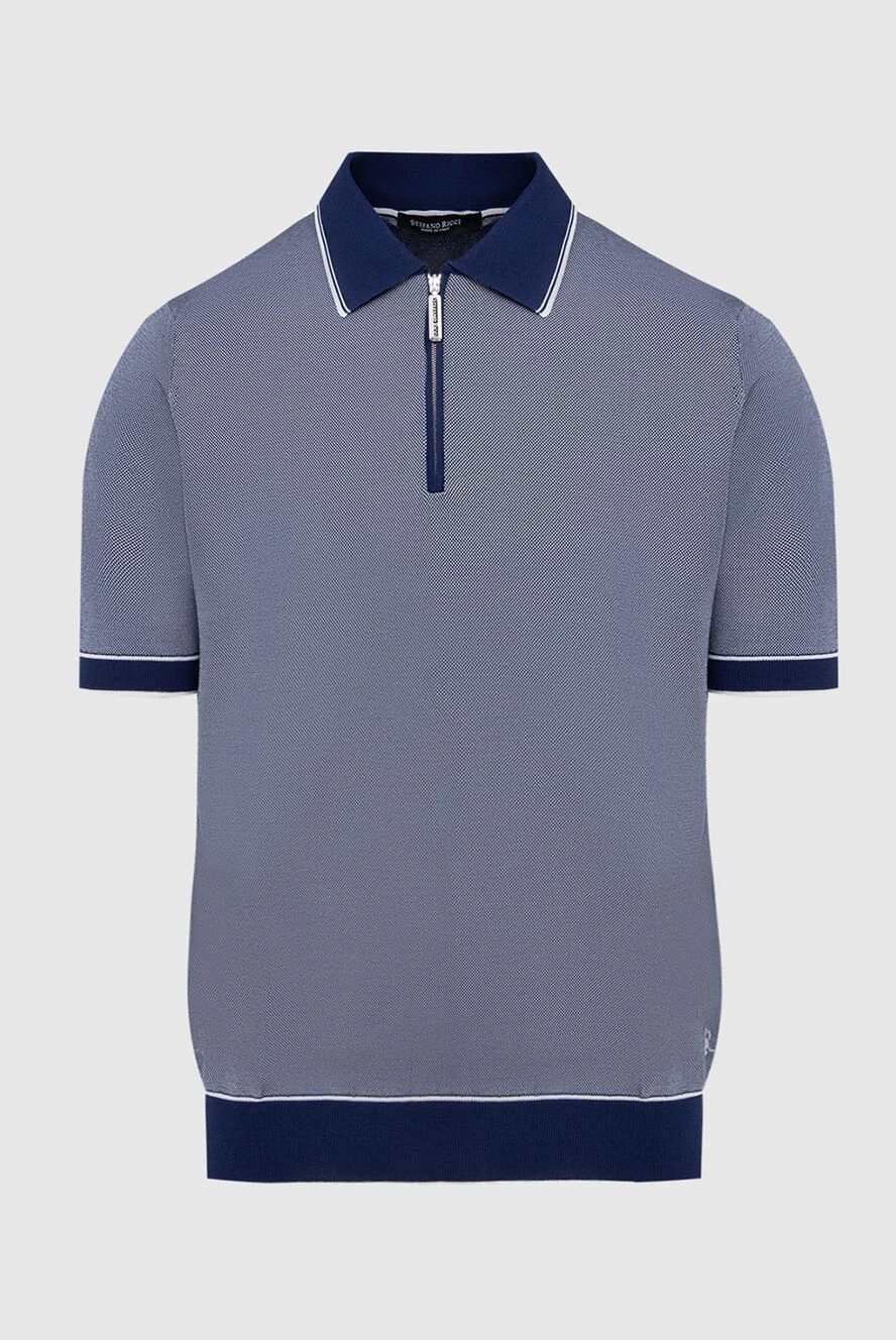 Stefano Ricci Polo shirt with contrast collar and zip placket - Contrasting lines on the collar and cuffs, contrast trim. 55% cotton, 45% silk. Closure: Zipper. Country of manufacture: Italy. Care: specialized cleaning - photo 1