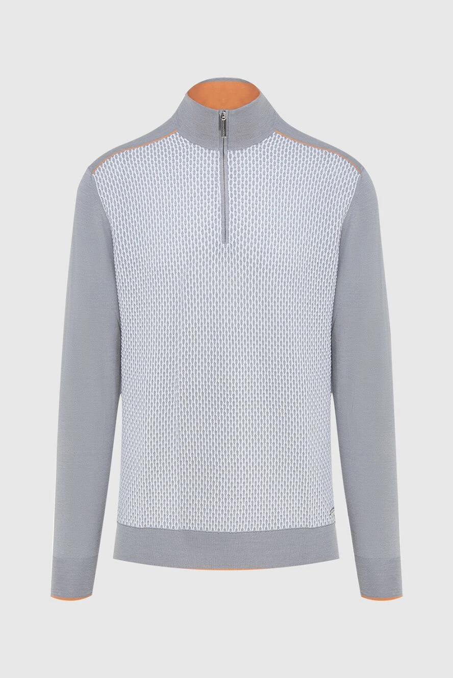 Stefano Ricci Тройер из хлопка, шелка и льна серый мужской - Сочетание двух цветов, контрастный рисунок. 45% хлопок, 40% шёлк, 15% лён. Молния. Страна производитель: Италия. Уход: специализированная чистка - фото 1