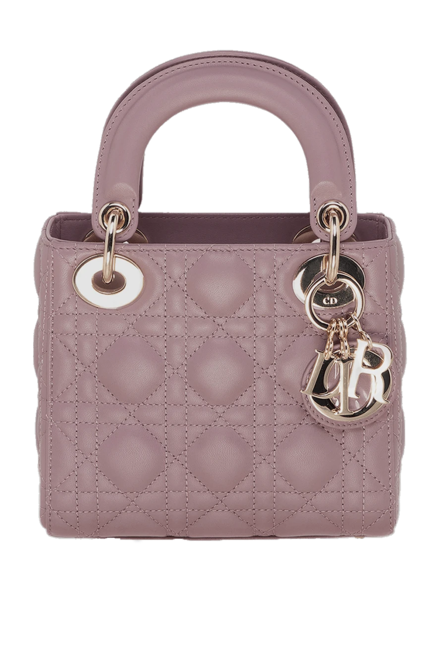 Dior Women's purple small bag made of textured leather and logo - Textured leather, metal logo keyring. classic. genuine leather. Country of manufacture: Italy. Care: specialized cleaning - photo 1